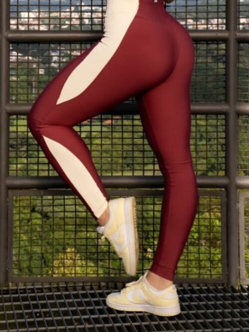 Legging Fuso com Recortes Conect Vermelho Adrenaline