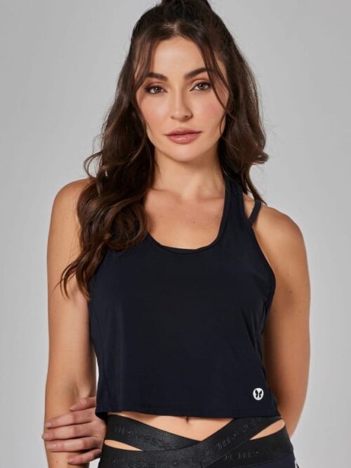 Cropped Regata Preto Dryfit Prime