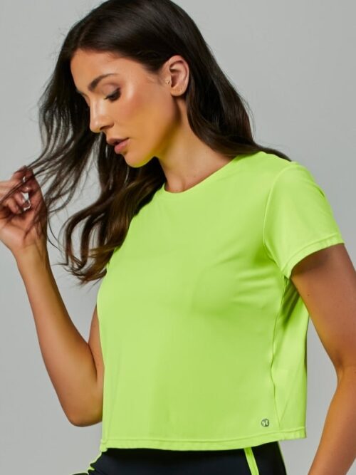 Blusa Manga Curta Dry Fit Move Amarelo Neon