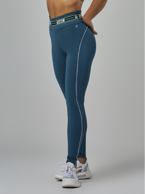 Legging Fusô Elástico Impulse Azul Submarine