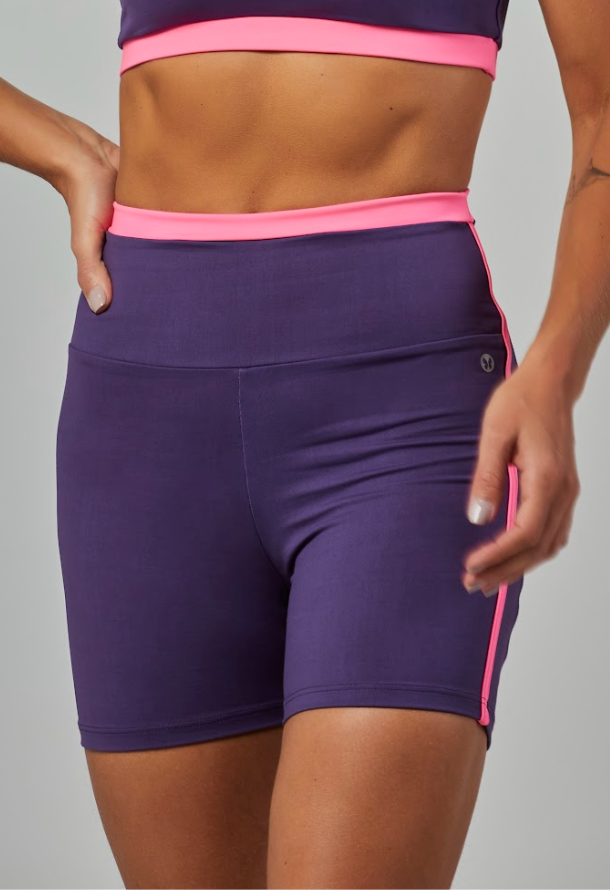 Shorts Bicolor Vivid Roxo Ametista