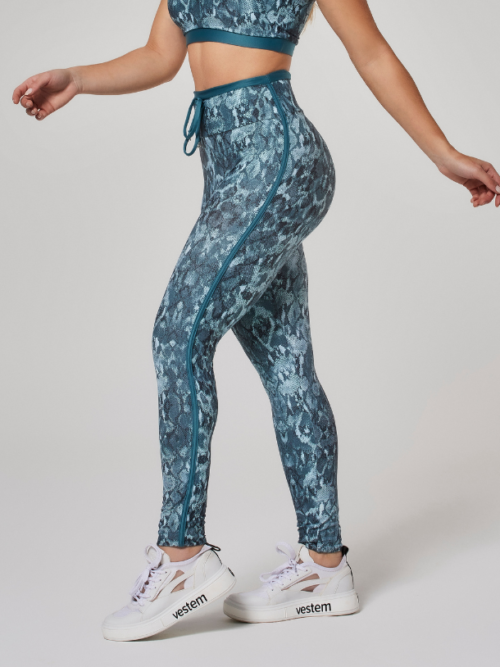 Legging Empina Bumbum Estampado Wild Enchant Verde Esmeralda