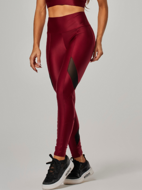 Legging Shape Up com Tule Thalia Vermelho Carmim