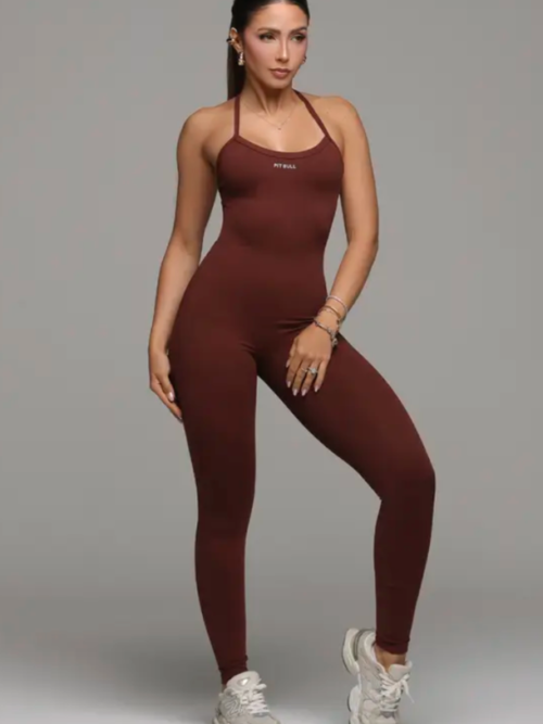 Macacão Fitness Estiloso e Modelador com Costas Cavadas Pit Bull Jeans Luxo