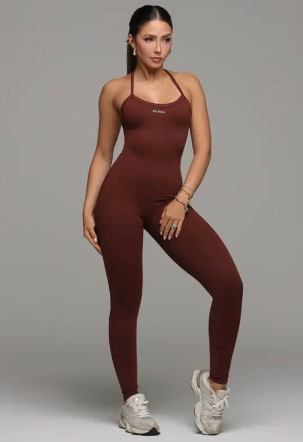 Macacão Fitness Estiloso e Modelador com Costas Cavadas Pit Bull Jeans Luxo
