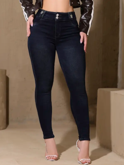 Calça Skinny Modeladora e Versátil com Lavado Escuro Pit Bull Jeans Premium